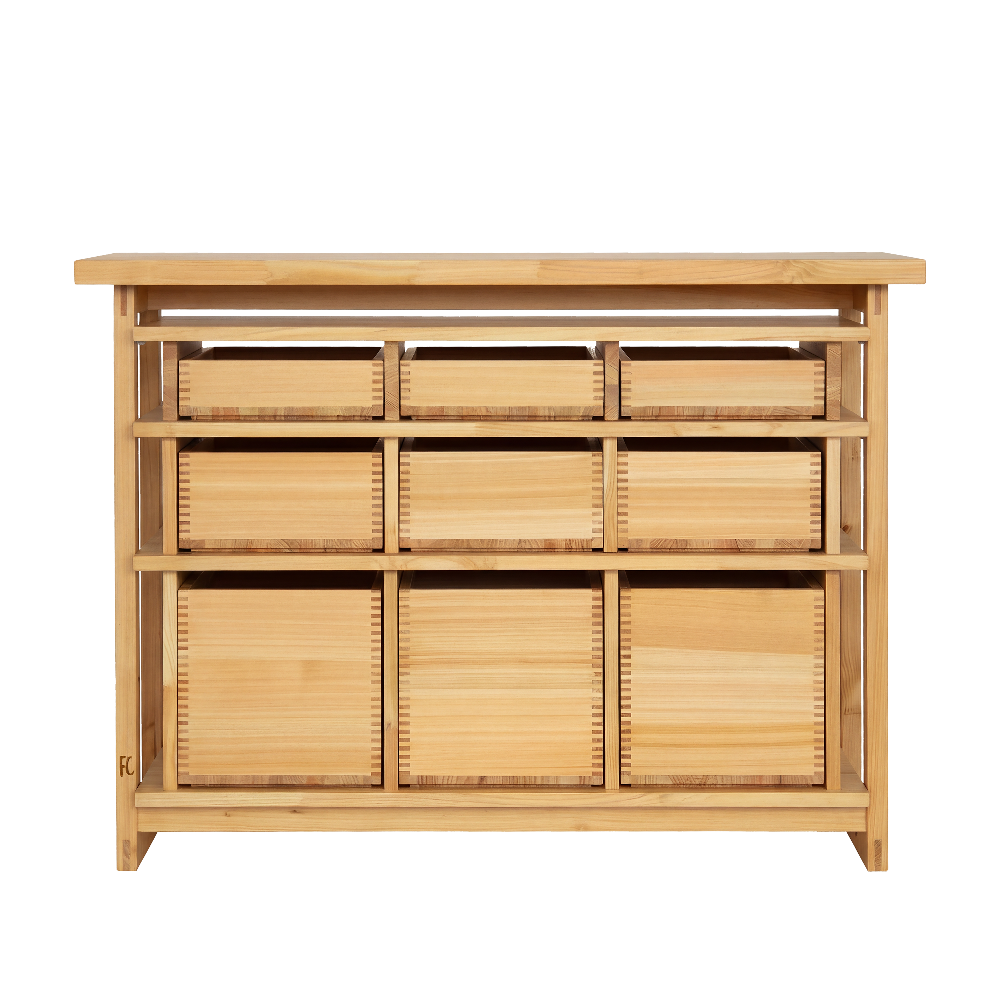 Wooden Kitchen Island with box draws